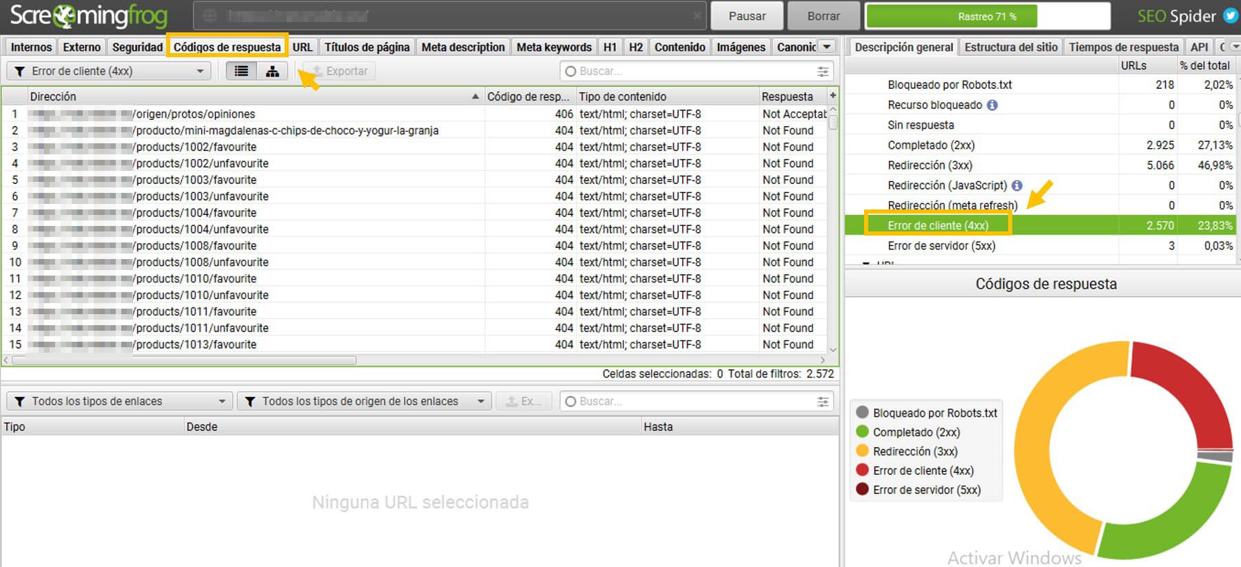 Error 404 en Screaming Frog Error 404 en Screaming Frog